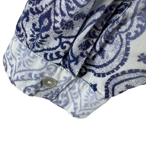 Chico's Ombre Front Colorful Back Long Sleeve Collared Button Up Blouse Size M - Picture 5 of 8